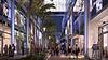 Miami World Center walkway with people and Retail Shops