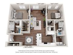 Floorplan 2 Bedroom 1st Floor Layout