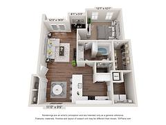 Floorplan 1 Bedroom Layout
