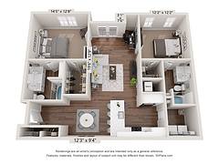 Floorplan Layout 2 Bedroom 2nd and 3rd Floor Layout