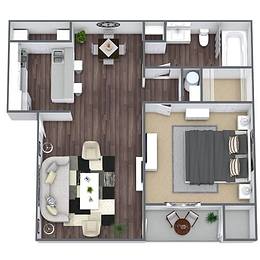 Floorplan 1 BD 1 BA C Layout