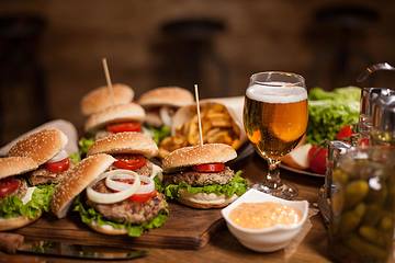 burgers on a table