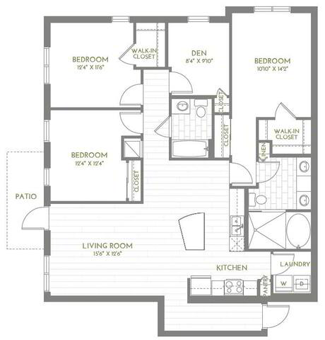 Floorplan C1 with Garage layout