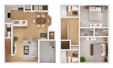 Floorplan B1 Townhome layout