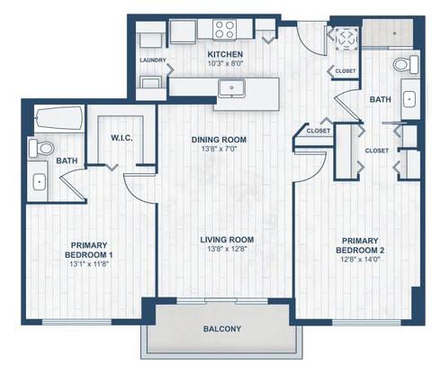Floorplan 2/2 Lindos layout
