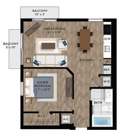 Floorplan A1-B layout