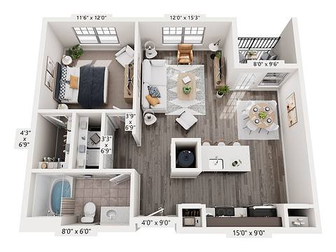 Floorplan A2 - iConnect Renovated layout