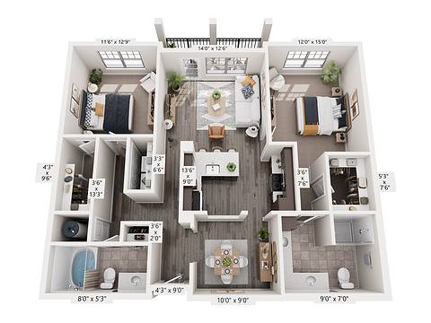 Floorplan B3 - iMingle Renovated layout