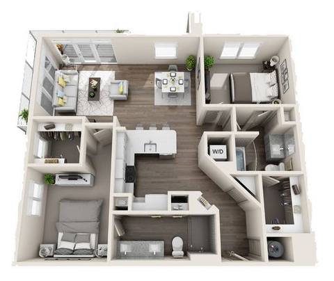Floorplan B3A Mid-Rise layout