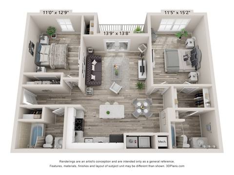 Floorplan B1 Standard layout