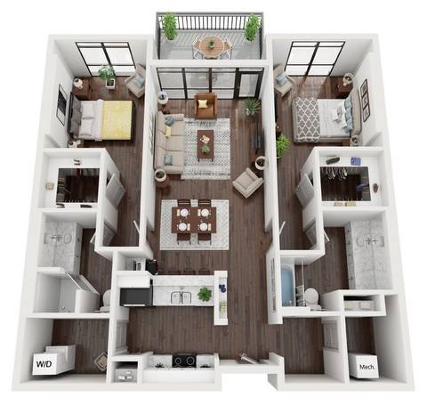 Floorplan The Delaney North layout