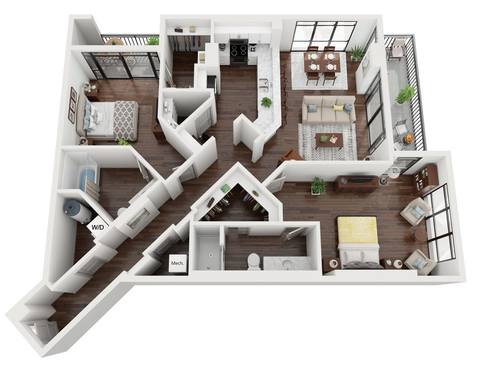 Floorplan The Flagler North layout