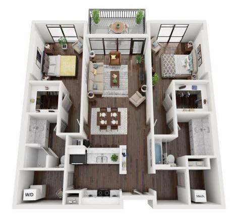 Floorplan The Delaney South layout