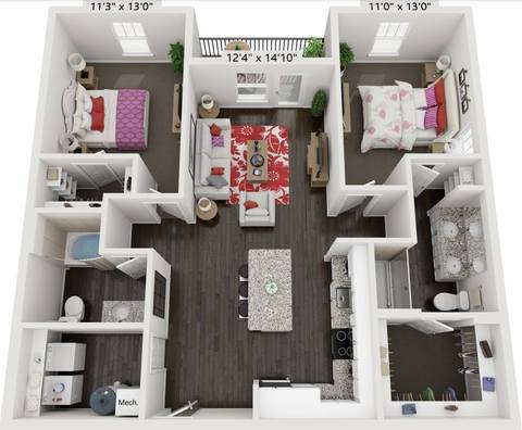 Floorplan B1C layout
