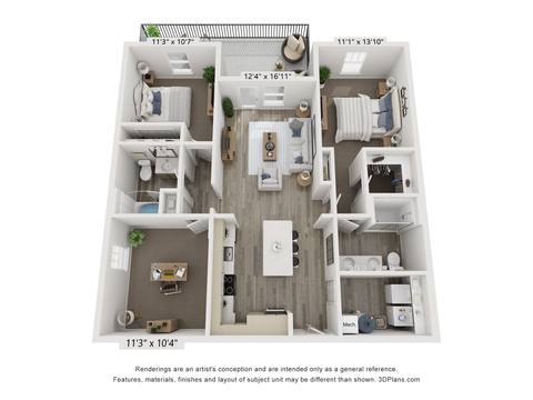 Floorplan B2D + Den layout
