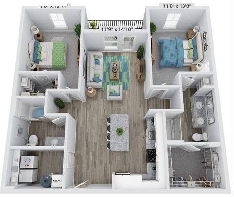 Floorplan B1C layout