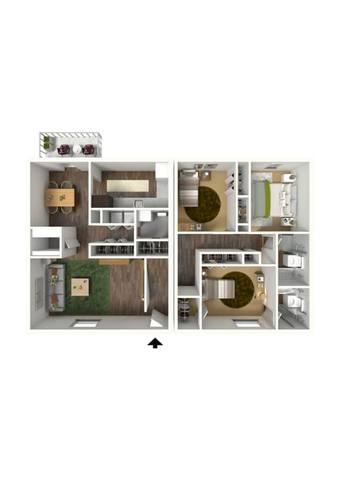 Floorplan The Magnolia Townhouse layout