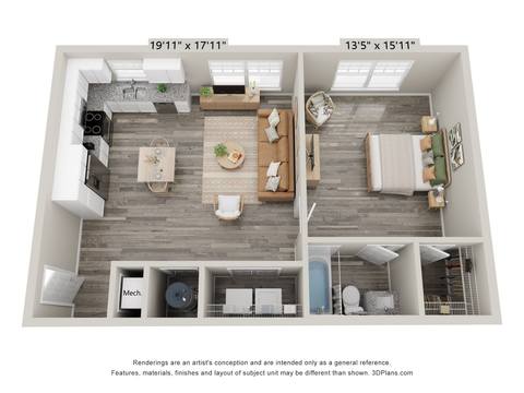 Floorplan 1x1 layout
