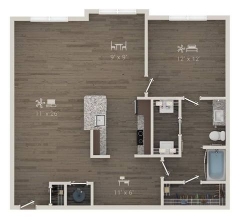 Floorplan The Starboard layout