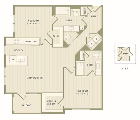 Floorplan The Davis (B2) layout