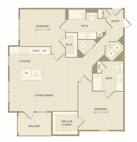 Floorplan The Davis HC (B2HC) layout