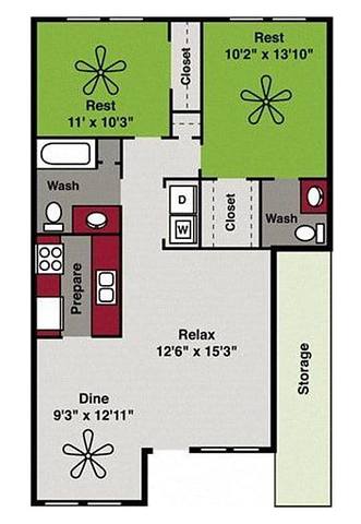 Floorplan Oak layout