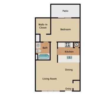 Floorplan One Bedroom One Bath Medium layout