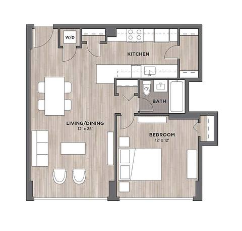 Floorplan 1B1 layout