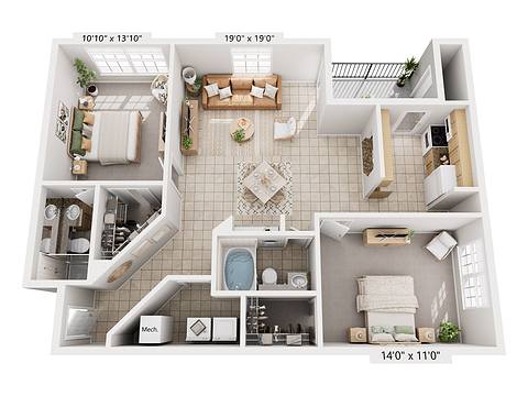 Floorplan The Evergreen layout