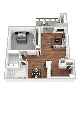 Floorplan One Bed / One Bath layout