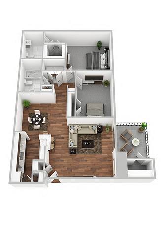 Floorplan 2 Bed / 2 Bath 1,058 layout