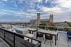 Rooftop patio with view of cathedral