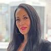 Lady with red lipstick and long black hair