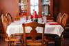 holiday table set with plates