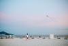 person with kite on beach