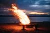 bonfire on beach