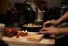 Person preparing food on counter