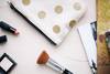 cosmetic supplies on table
