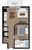 Floor plan Jr. 1 Bedroom 2A layout