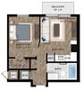 Floor plan Jr. 1 Bedroom 1B layout