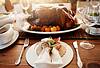 turkey and place setting on table