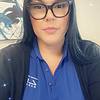 Woman wearing black rimmed glasses
