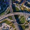 aerial view of highway system