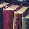 Books standing on a shelf