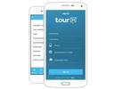alt: Cel Phone Graphic with Tour24 login page.	