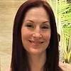 smiling woman with straight hair