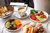 Breakfast spread on table