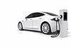 White Electric Sedan