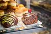 Pastries in display case