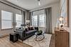 Apartment living area with seating